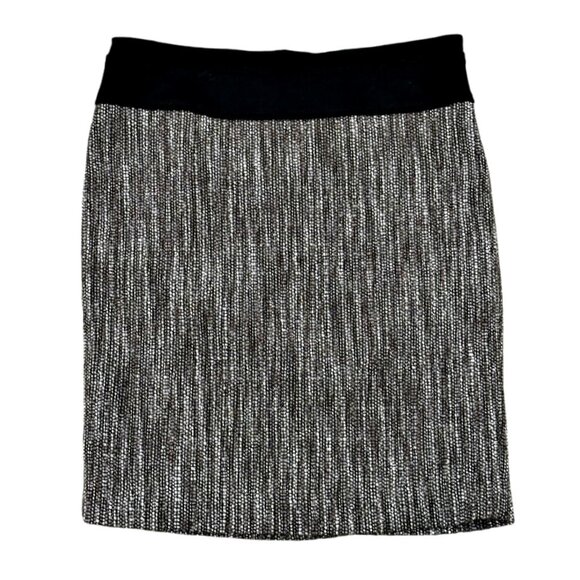 The Limited Tweed Mini Skirt Size 10 Black White Wool Blend Pencil Dark Academia - Picture 1 of 8